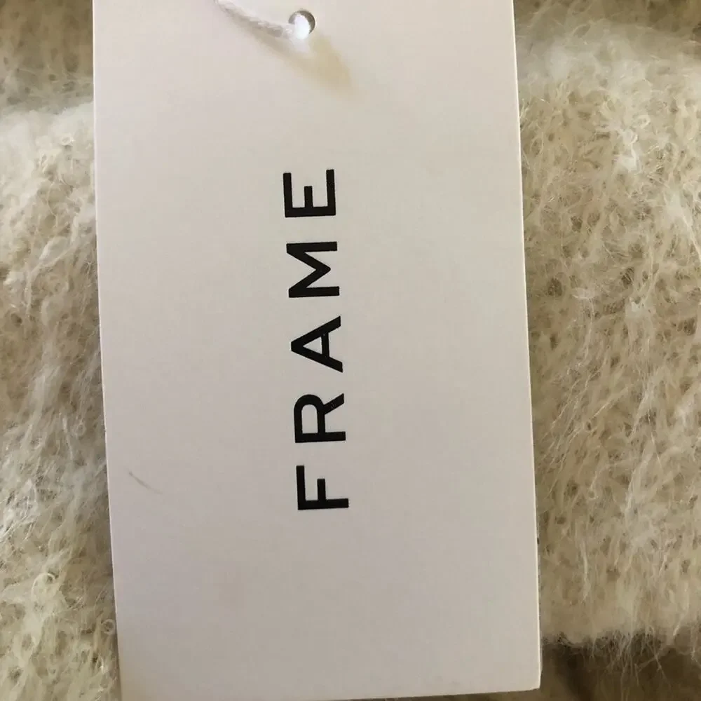 Frame Denim Lounge Cardi in Off White Alpaca Large NWT